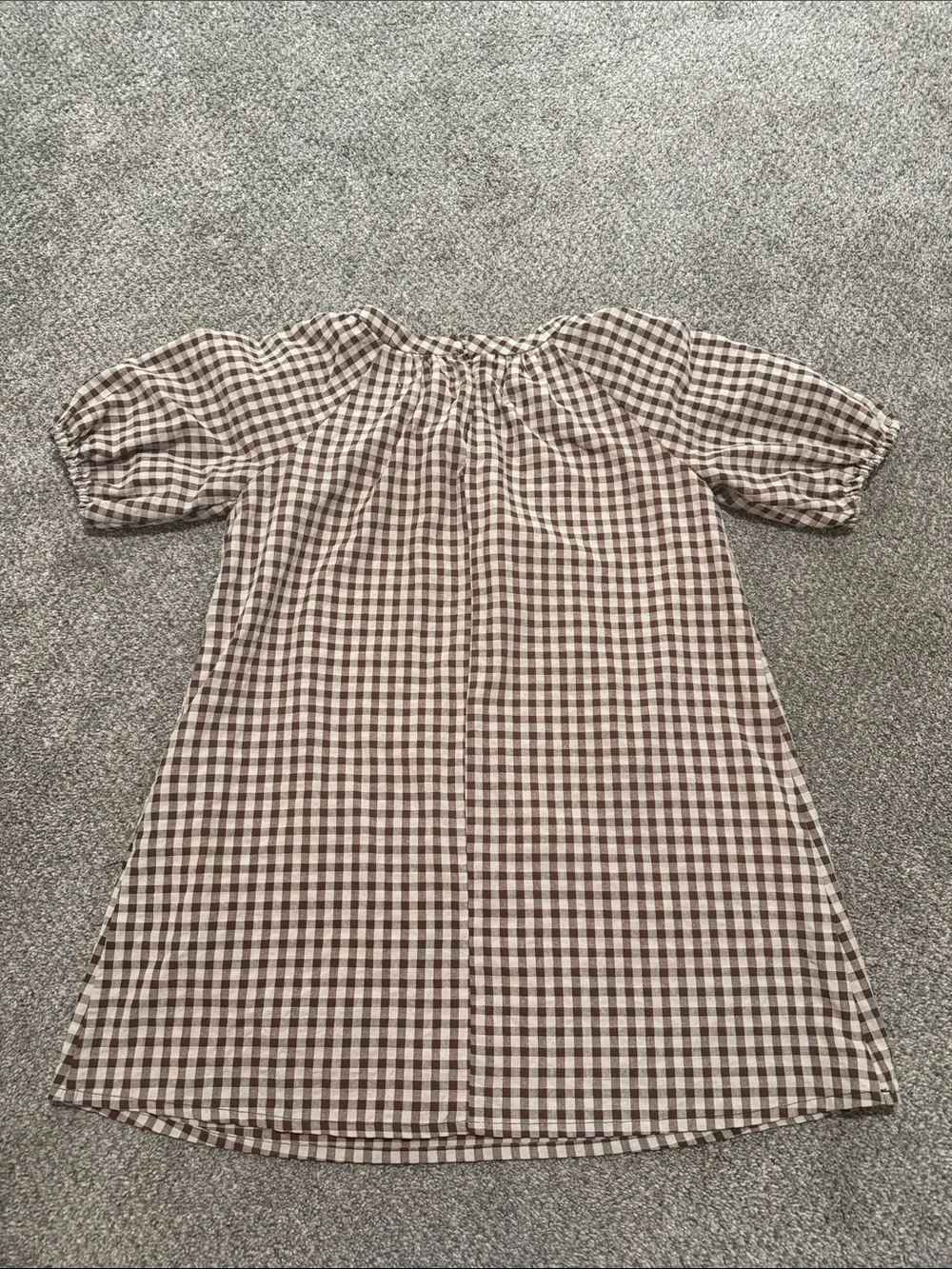 Zara Girls Gingham Puff-Sleeve Dress